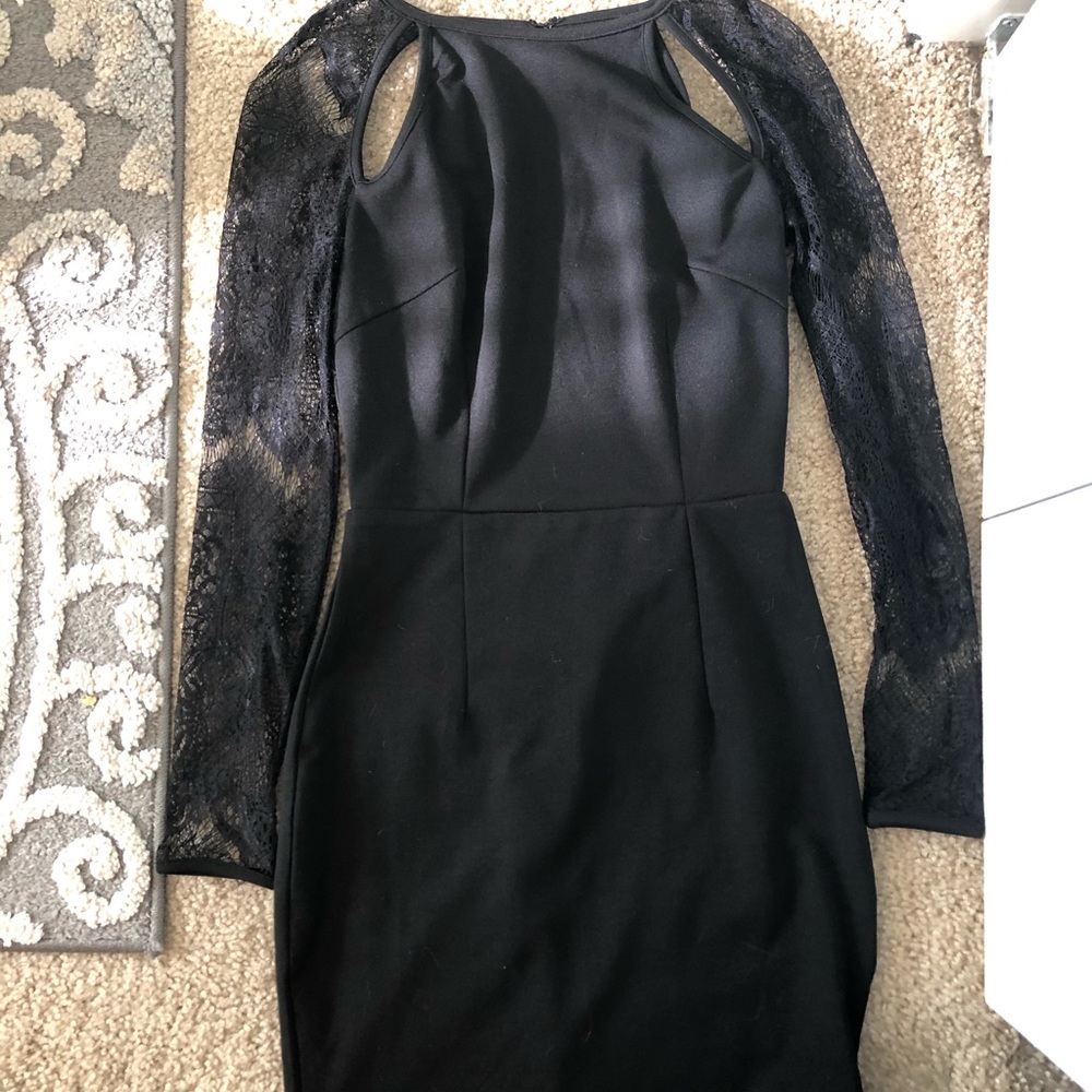 Black bodycon mini dress